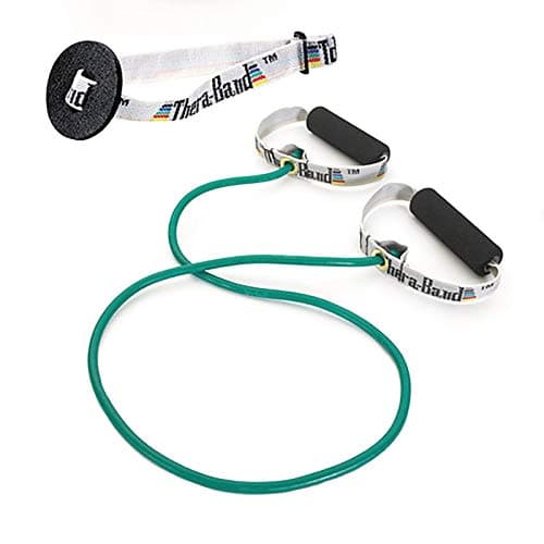 TheraBand Professional Latex Resistance Tubing with Soft Handles (48 in, green)
